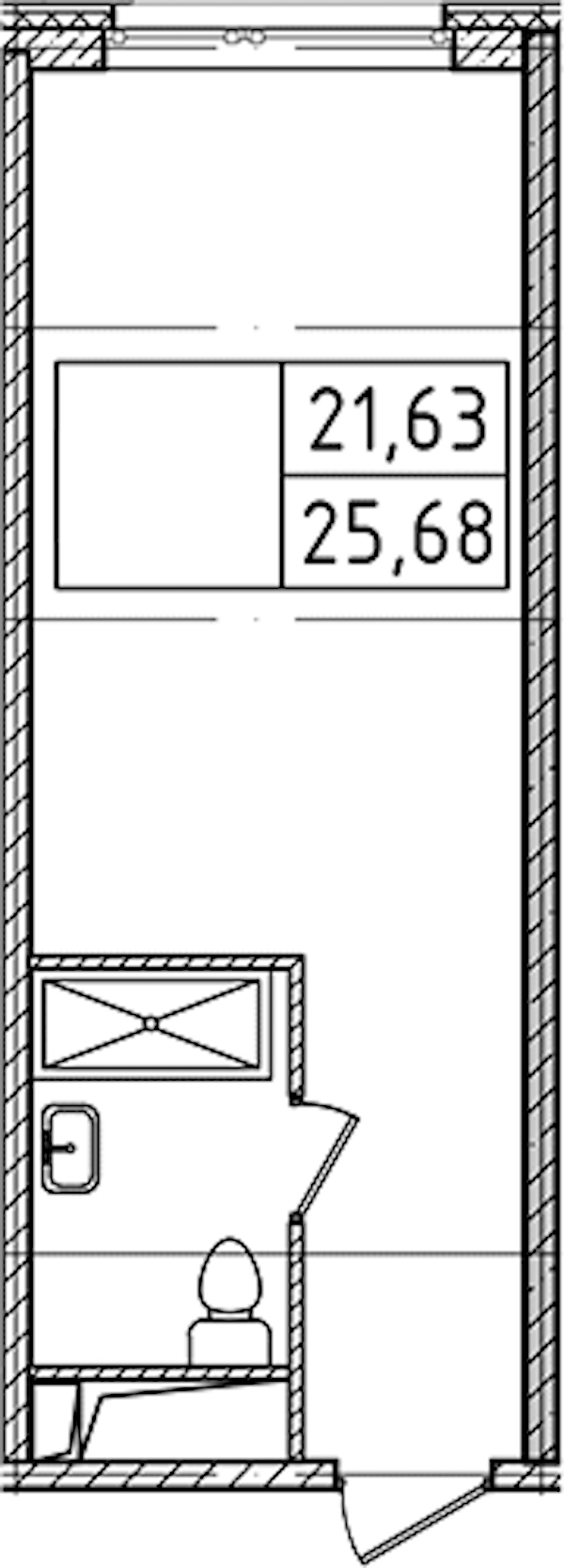 Квартира студия 25.68 м², 6/14 эт., Комплекс апартаментов «Ladozhsky Avenir»